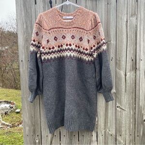 Zara Gray and Multicolor Knit Dress